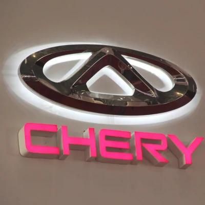 Automotive Signage Vacuum Blister Acrylic Backlit Chrome Logo Chery Car Symbol Sign