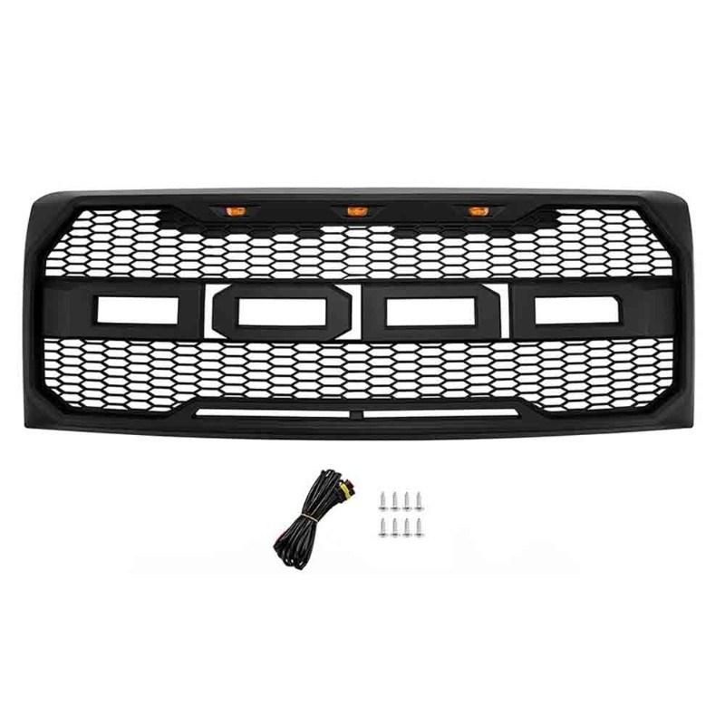 ABS Grill for Ford F-150 2009-2014 Front F150 Grille with Amber LED Lights