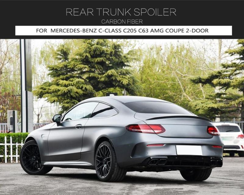 Carbon Fiber Rear Trunk Spoiler Splitter for Mercedes-Benz C-Class C205 C63 Amg Coupe 2-Door 2015-2019