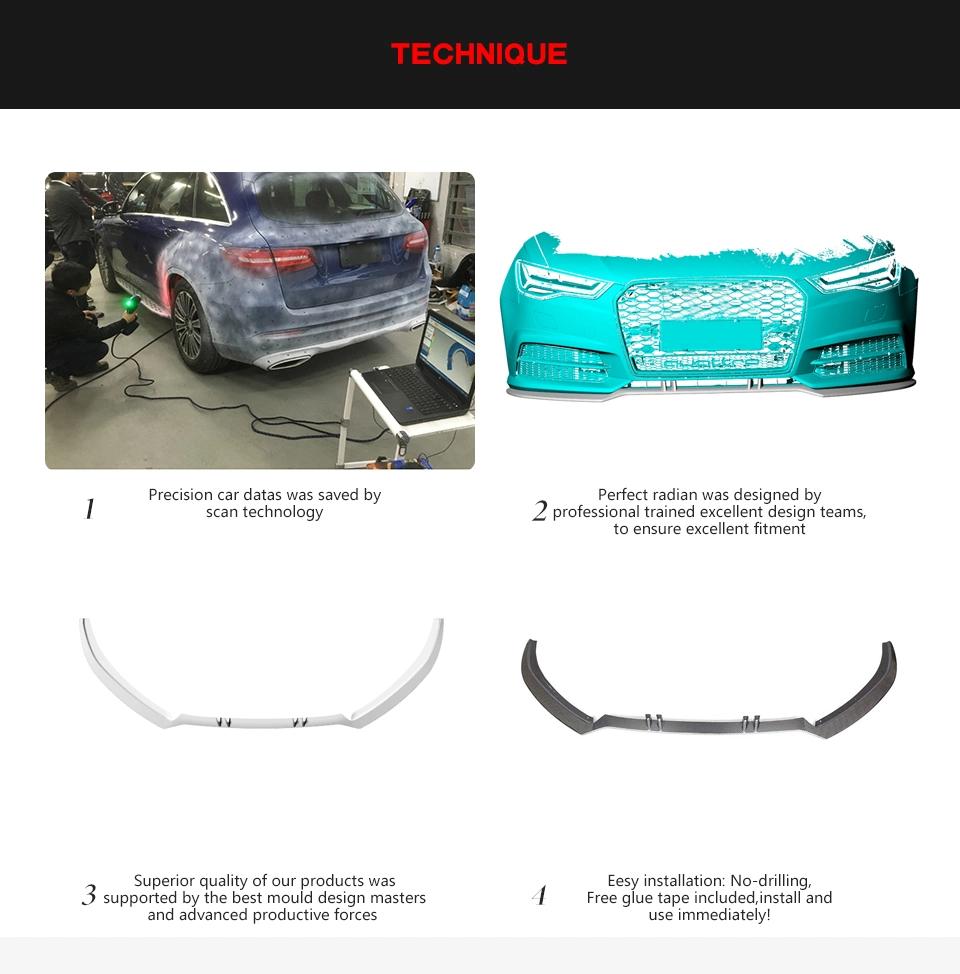 Carbon Fiber Front Lip for Audi A6 Quattro S-Line S6 a Style 4-Door 2015-2018