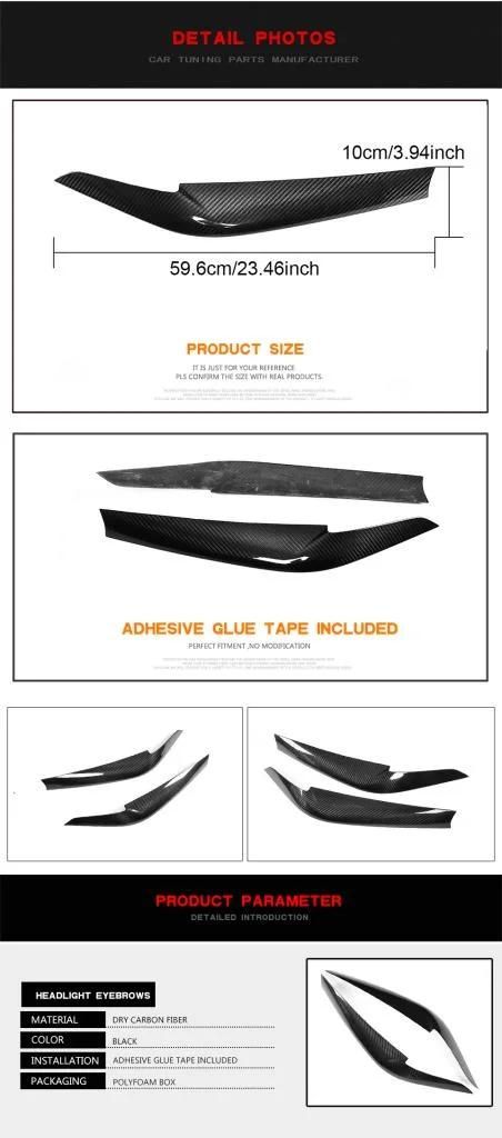 Dry Carbon Fiber Headlight Eyelids for BMW G30 G31 G38 F90 M5 2017-2018
