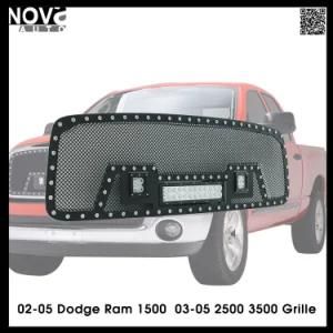 Black Stainless Steel Wire Mesh Car Front Grille with LED Light for Ford Ranger 4X4