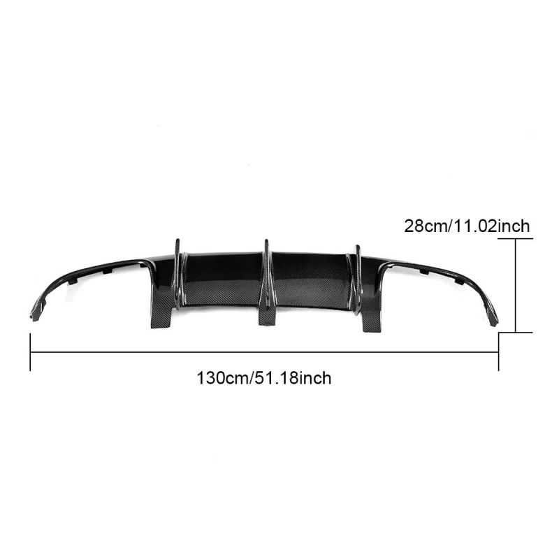 Carbon Fiber W204 Rear Bumper Diffuser Big Fins for Mercedes Benz C63 Amg Black Series 12-15