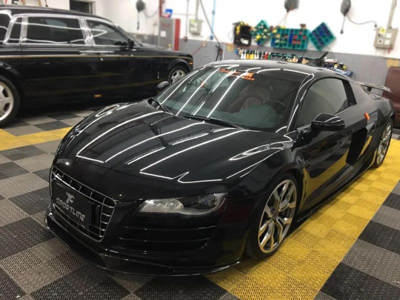 Carbon Fiber R8 Front Bumper Lip Skirt for Audi R8 V8 V10 Gt Spyder Convertible 08-15