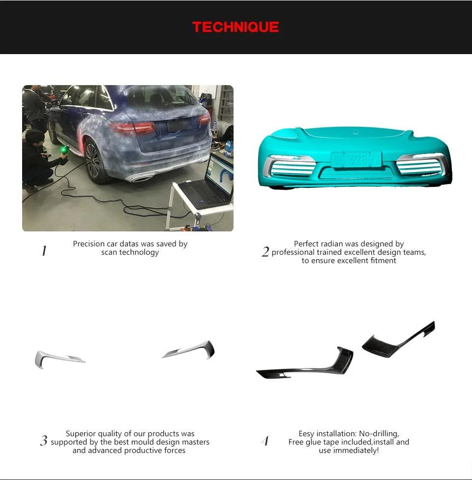 Carbon Fiber Front Bumper Canards for Porsche 718 Boxster Cayman 2-Door 2016-2019
