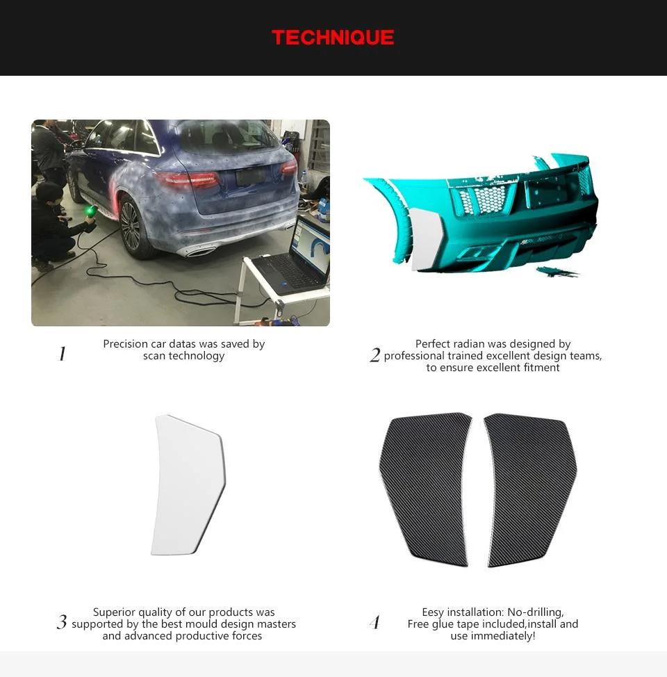 Carbon Fiber Rear Bumper Fins for Audi R8 2-Door 2016-2018