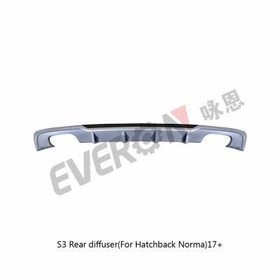 Rear Diffuser with Tail Pipe for 2017 Audi A3 Normal Change to S3 Looking