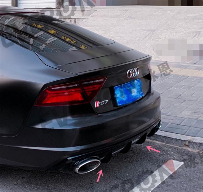 RS7 Rear Bumper Diffuser with Exhaust Pipe for 2016-2018 A7 Sline