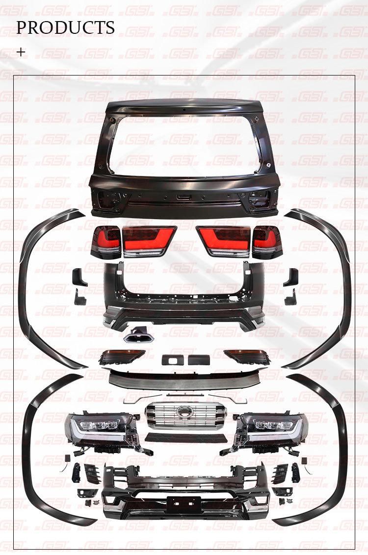 2022 Gbt Hot Selling Exclusive Upgrade Body Kit Facelift for Toyota Land Cruiser Parts LC200 Headlight Car Back Door Bumpers