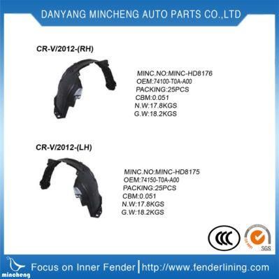 Japanese H Logo Mark Car Body Parts Car Spare Part Splash Shield Front Fender Inner Liner Fender for Cr-SUV 2007-2011