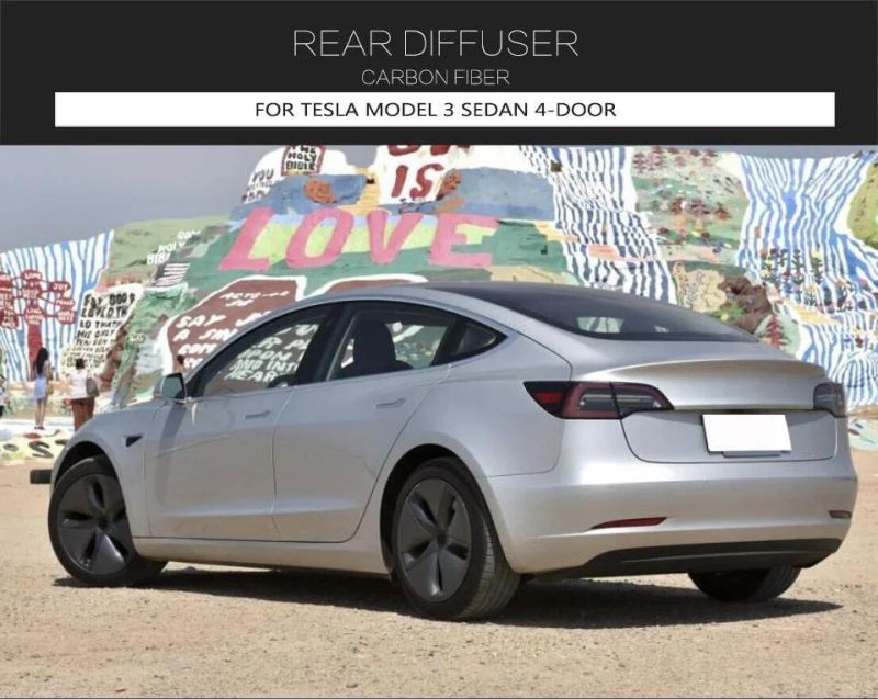 Carbon Fiber Rear Bumper Diffuser for Tesla Model 3 Sedan 4-Door 2016-2019