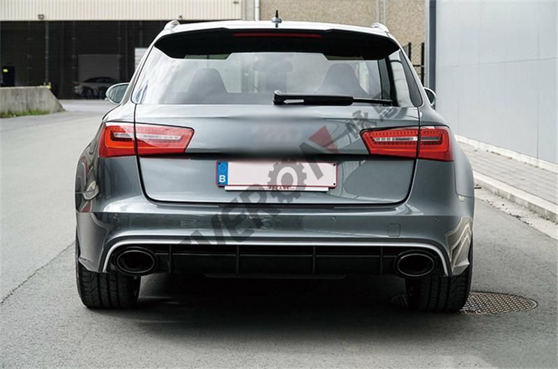 RS6 Rear Bumper Diffuser with Exhaust Pipe for 2016-2018 A6 S6