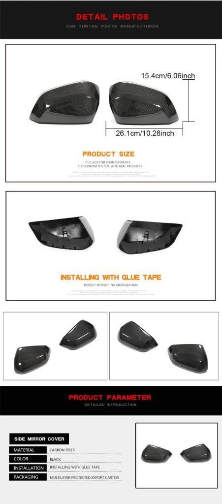 Carbon Fiber Side Mirror Caps Replacement Without Lane Assist Rear View Mirror Covers for Audi Q2 Q3 2019