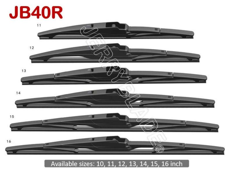 Best Seller Multiclip Rear Wiper Blade Jb40r with 12 OE Clips for All Car, One-for-All Type Universal Multifunctional Rear Wiper Blade Super Manufacturer Supply