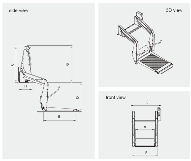 Xinder Tech Wheelchair Lift, Hydraulic Lifter for Van (WL-D-880)