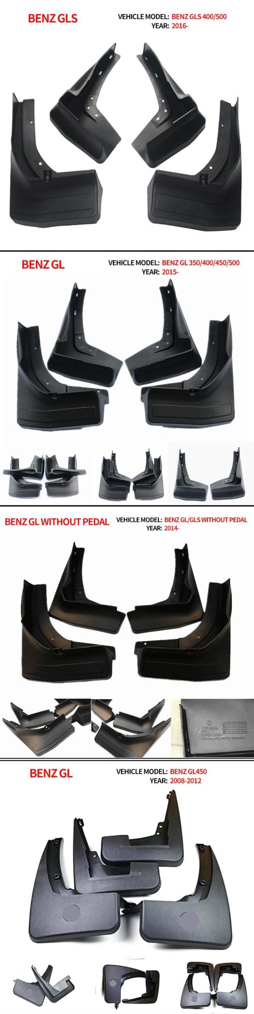 High Quality Car Plastic 4X4 Fenders Mudguard for Benz Gl/GLS 350/400/450/500