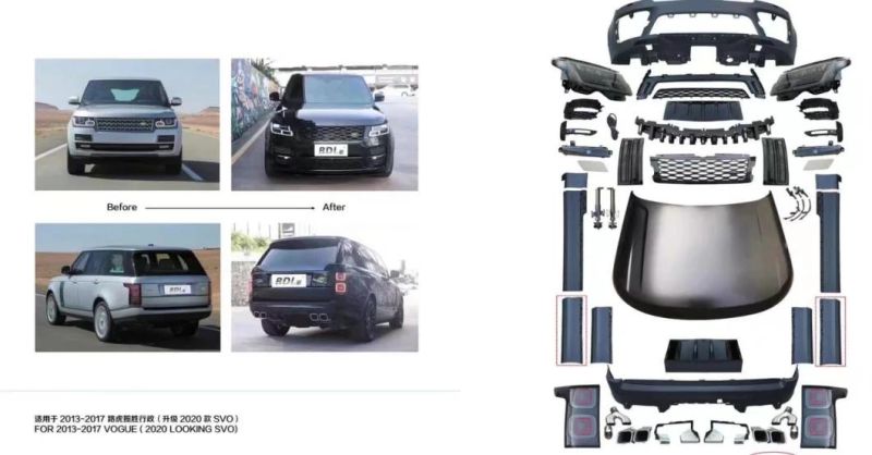 New Design Car Bumper Body Parts for Range Rover Vogue L405 2013-2017 Upgrade Svo L405 Body Kit Facelift