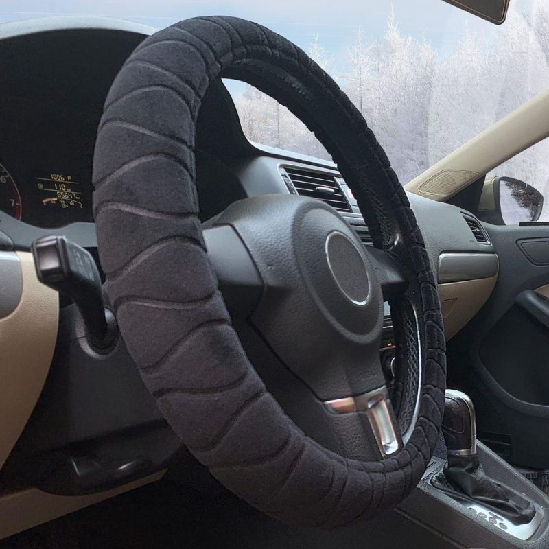 Fuzzy Fluffy Steering Wheel Cover Universal 15"