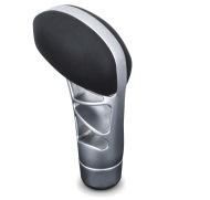 Euro Design Black+Silver Leather Car Shift Knob