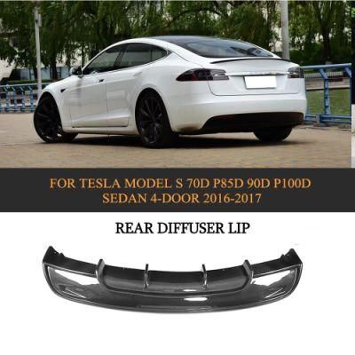 Rz Style Carbon Fiber Rear Diffuser for Tesla Model S 16-17 (fits: Model S)