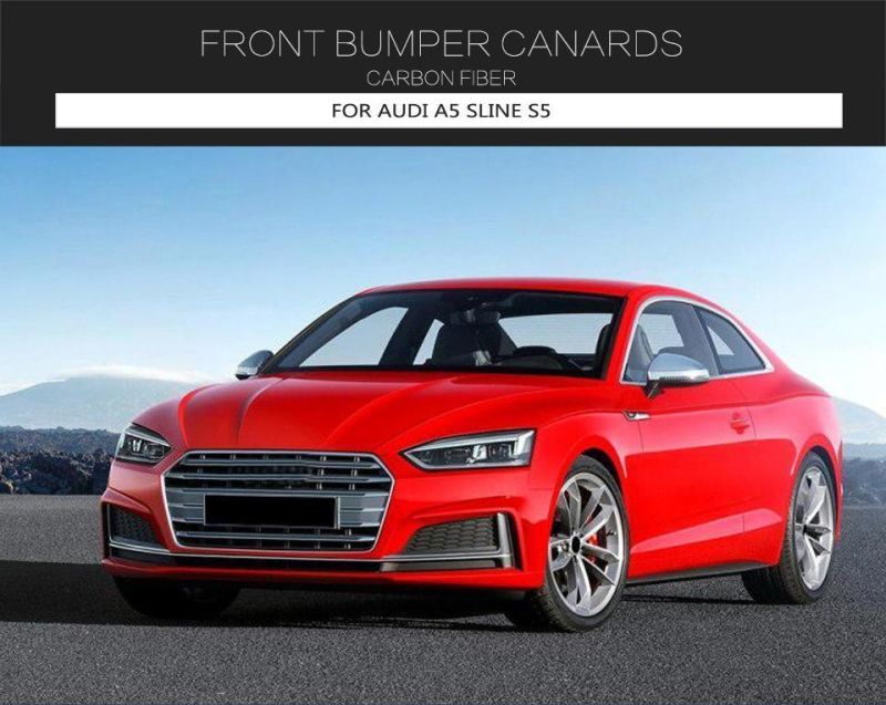 Carbon Fiber Front Bumper Splitter Fins for Audi A5 S5 Sline 2017-2019