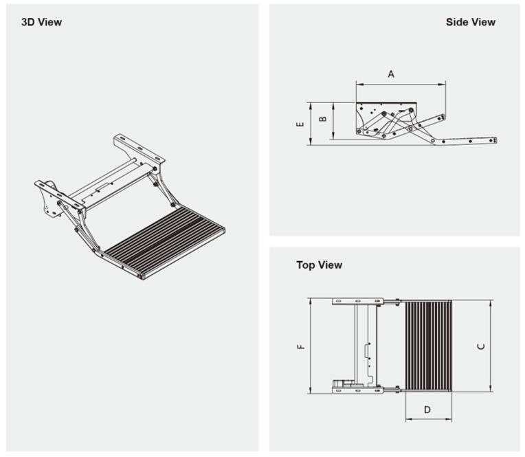 Manual Folding Step for Motorhome and Caravan (ES-F-S-600-M)