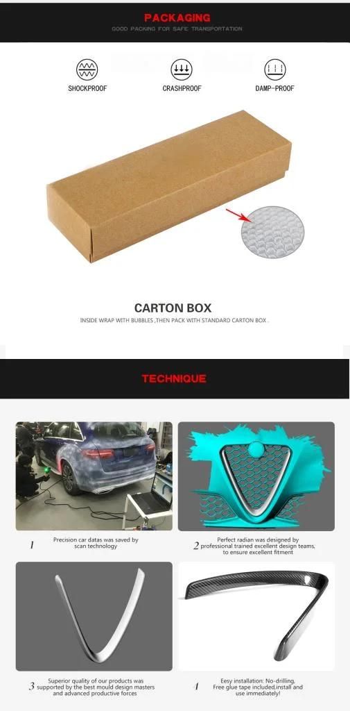 Carbon Fiber Front Grille Cover Trim for Alfa Romeo Giulia 4-Door 2015-2018