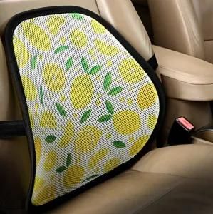 Lemon Pattern Mesh Car Waist Lumber Cushion