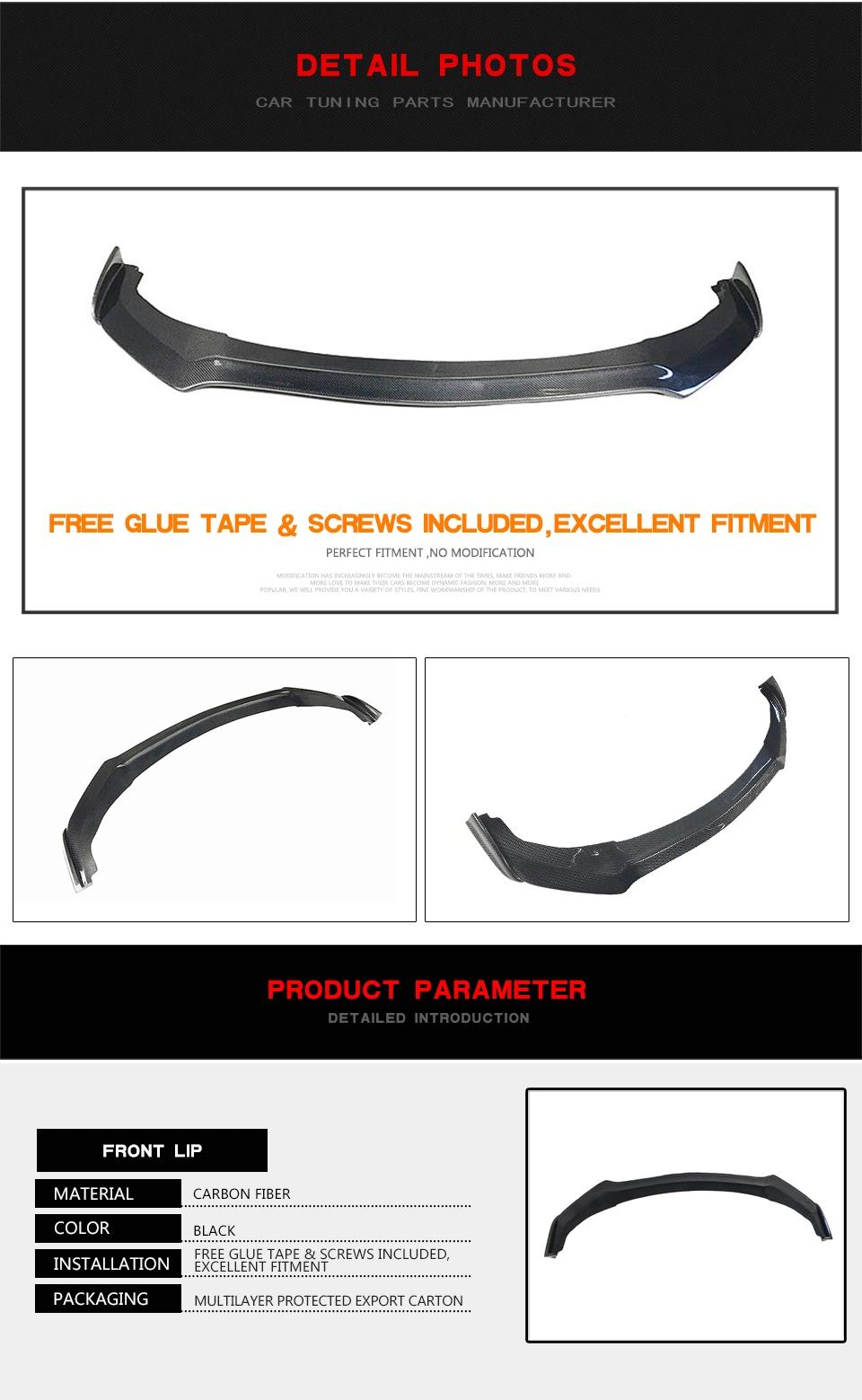 Car Front Bumper Lip for Infiniti Q50 Sport Model 2018 Front Bumper