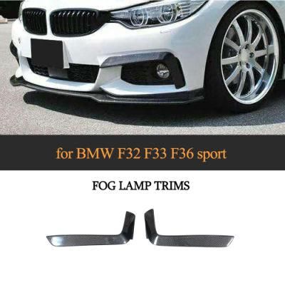Carbon Fiber Front Bumper Fog Lamp Cover Splitters Canards Fins for BMW 4 Series F32 F33 F36 M Sport 2014 - 2019