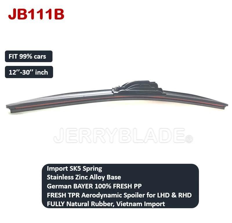 Universal Multi-Type Multi-Clip Wiper Blade for All Car 12′′ 13′′ 14′′ 15′′ 16′′ 17′′ 18′′ 19′′ 20′′ 21′′ 22′′ 23′′ 24′′ 25′′ 26′′ 27′′ 28′′ 29′′ 30′′ OE Fit