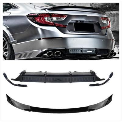 Car Rear Diffuser Trunk Tail Wing Spoiler Lip Car Accessories Body Kit for 2018 2019 Honda Accord Exterior