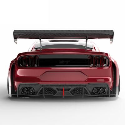 Ford Mustang Wide Flare Fenders with Carbon Fiber Front Lip Rear Diffuser Wing Spoiler Side Skirts