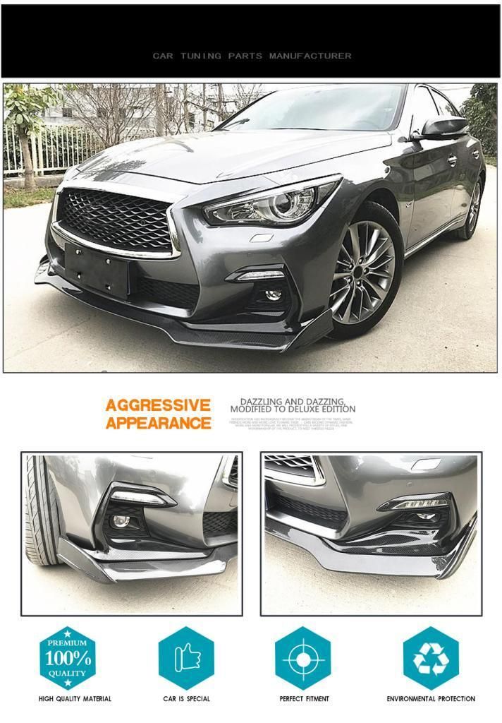 Carbon Fiber Fog Lamp Cover Trims for Infiniti Q50 Sport 2018-2019