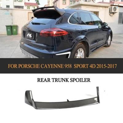 Carbon Fiber Rear Roof Wing Spoiler for Porsche Cayenne 958 Turbo S Sport 4-Door 2015-2017