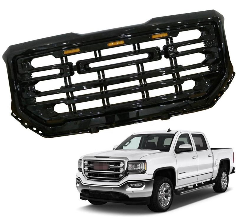 2019 Auto Replacement Grille Upgrade ABS Grill for Gmc Sierra 2500/3500 2015-2019 with Amber LED Lights