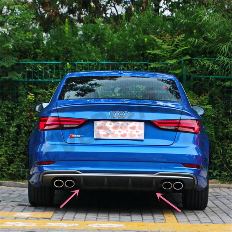 Rear Diffuser with Tail Pipe for 2017 Audi A3 Sport Change to S3 Looking