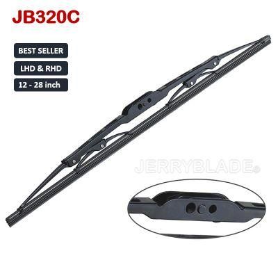 Jb320c Traditional Wiper Blade Metal Type Conventional Frame Wiper Universal J/U Hook, Side Pin, Bayonet Arms Fitment Popular Sales