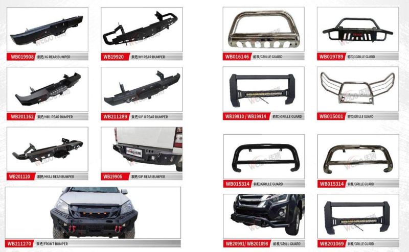 2022 Car Parts 4X4 Accessories Iron Steel Black Front Bumper for Ford Ranger
