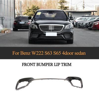 Carbon Fiber Front Bumper Lip Trims Replacement for Benz W222 S63 S65