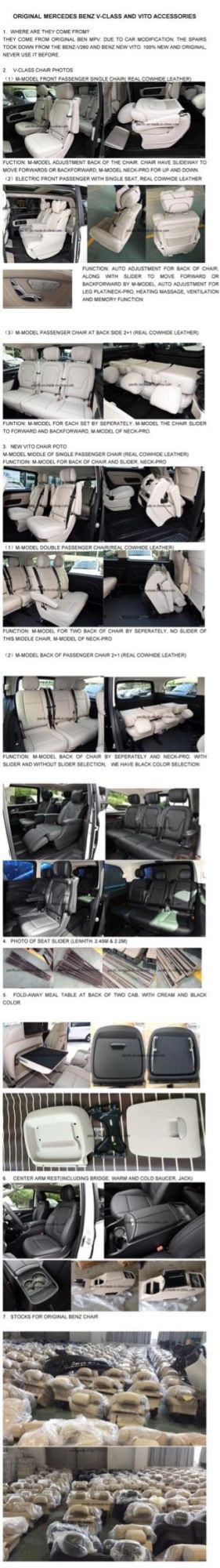 V Class W447 Console/Armrest for MPV Conversion Vito/Metris/V Class Console with Refrigerator