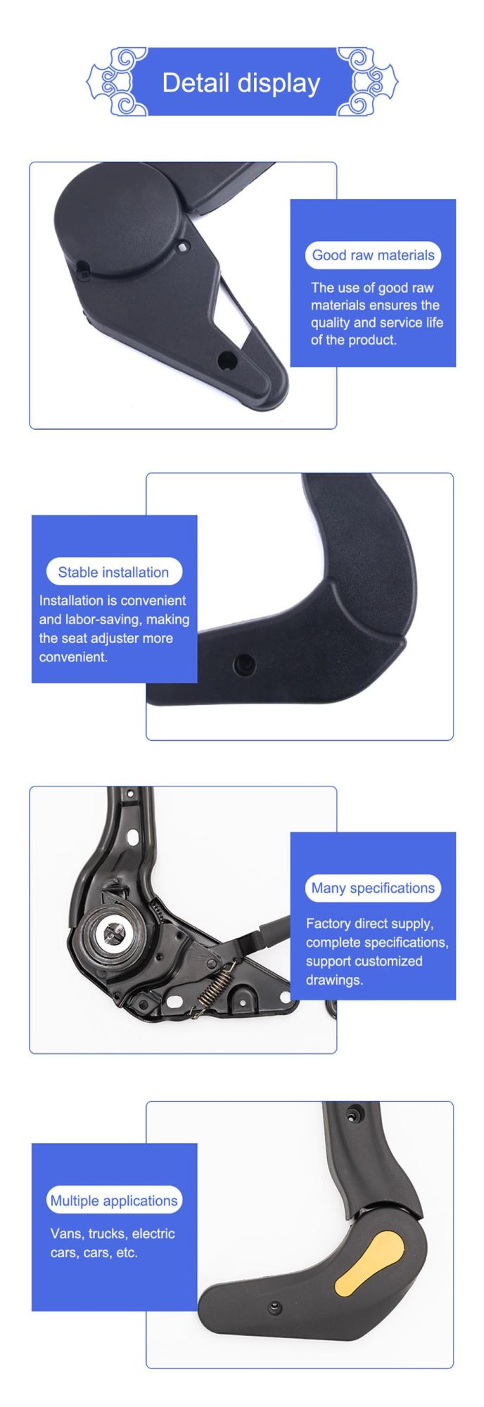 OEM Adjust Sleigh/Sled/Auto Seat Back Angle Reclinable Adjuster with Powder Coating