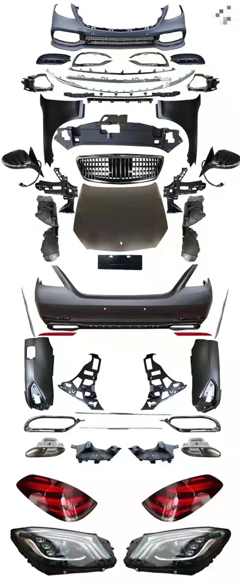 Feebest High Quality W222 Full Bodykit for Mercedes-Benz W221 W223 Car Accessories