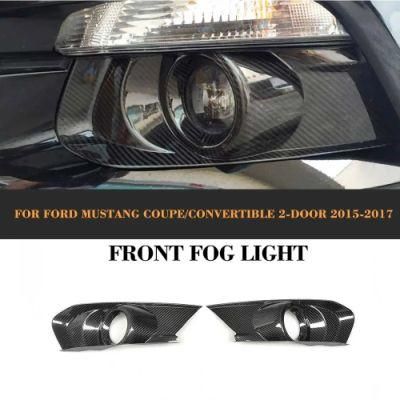 Carbon Fiber Front Bumper Fog Lamp Light Covers for Ford Mustang 2015 up