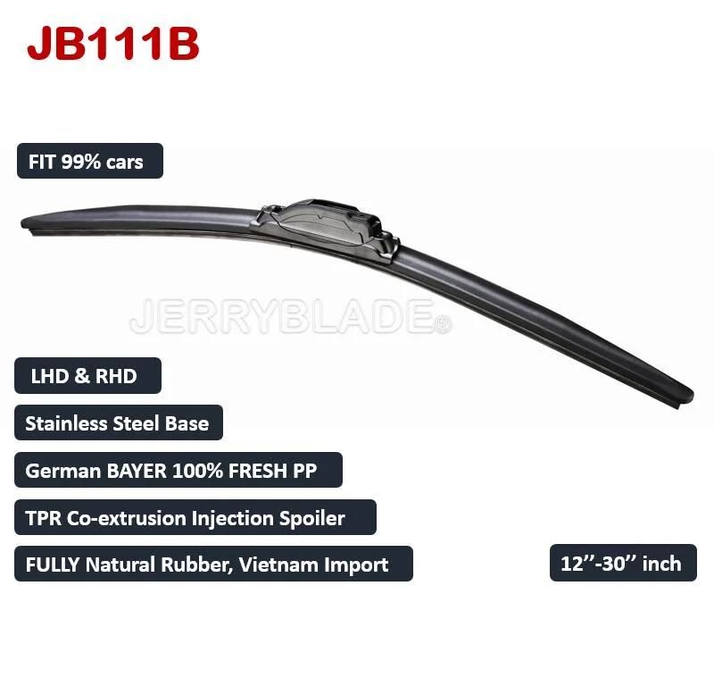 Universal Multi-Type Multi-Clip Wiper Blade for All Car 12′′ 13′′ 14′′ 15′′ 16′′ 17′′ 18′′ 19′′ 20′′ 21′′ 22′′ 23′′ 24′′ 25′′ 26′′ 27′′ 28′′ 29′′ 30′′ OE Fit