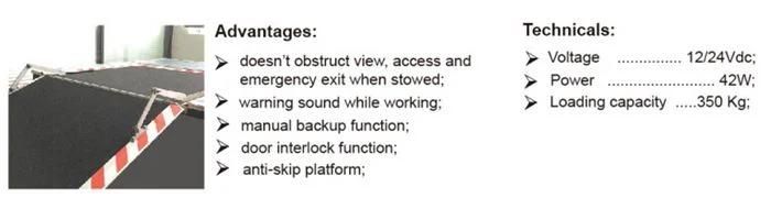 Aluminum Wheelchair Loading Ramp Fr City Bus with Loading 350kg