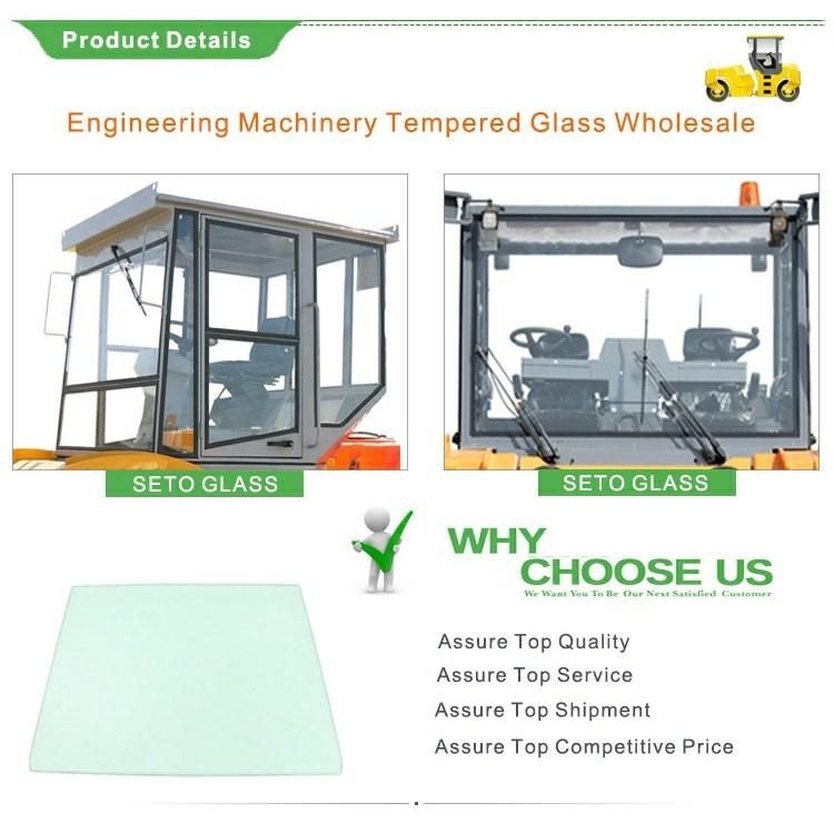 Hot Sale Agricultural Excavator Window Wheeled Tractor Cab Front Tempered Glass