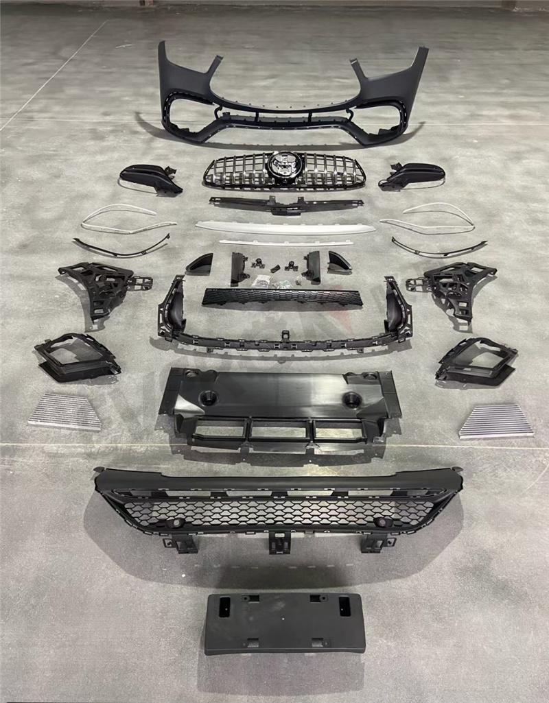 Body Kits Front Rear Car Bumpers with Grille for Benz Gle W167 2020 Upgrade to Gle63 Style
