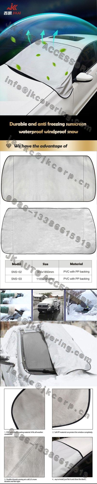 Magnetic Car Cover Protect Easy Storage, Car Windshield Snow Cover