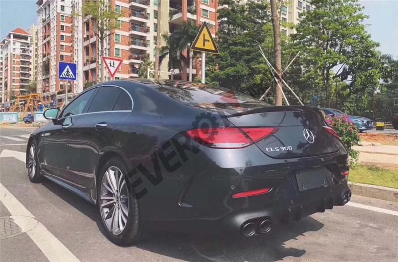 Cls53 Amg Rear Diffuser Lip with Steel Tail Pipes for Mercedes Benz W257 2019-2022